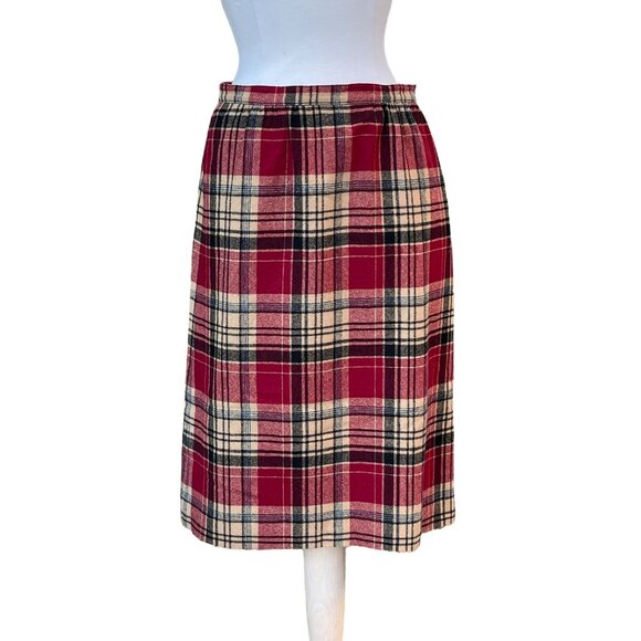 Pendleton Vtg Womens Wool Plaid‎ Midi POCKETS - READ Size 12 - Picture 1 of 8